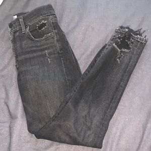 Black Agolde Jeans with distressed bottom